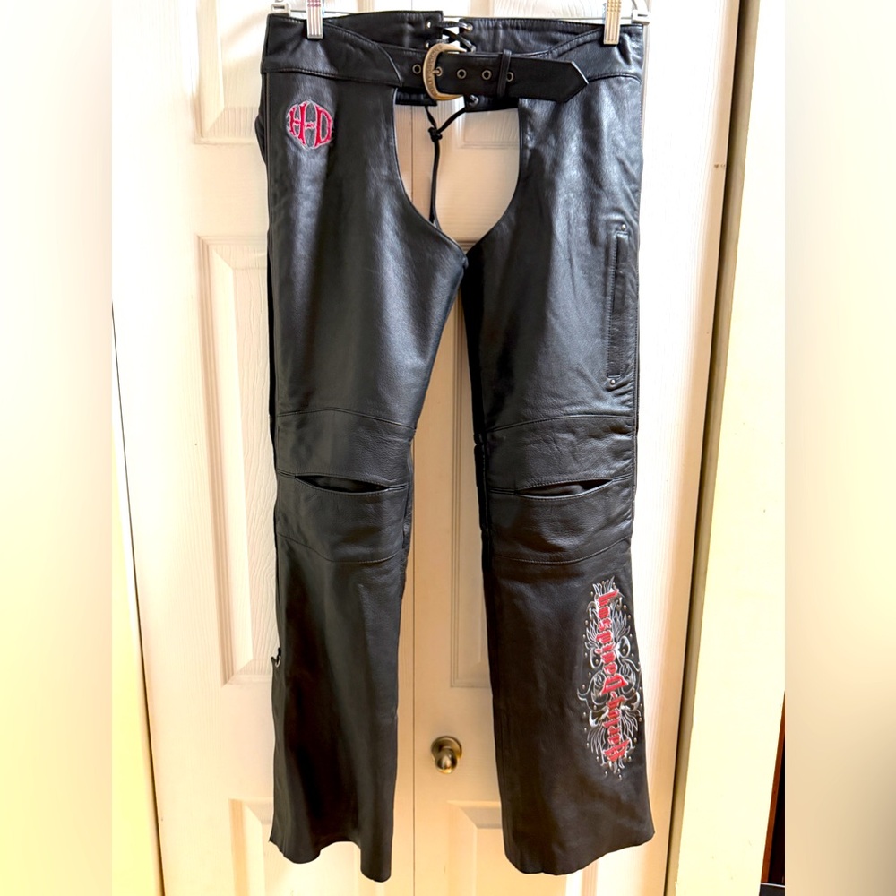 Genuine Harley Davidson Leather Chaps, Women’s Medium